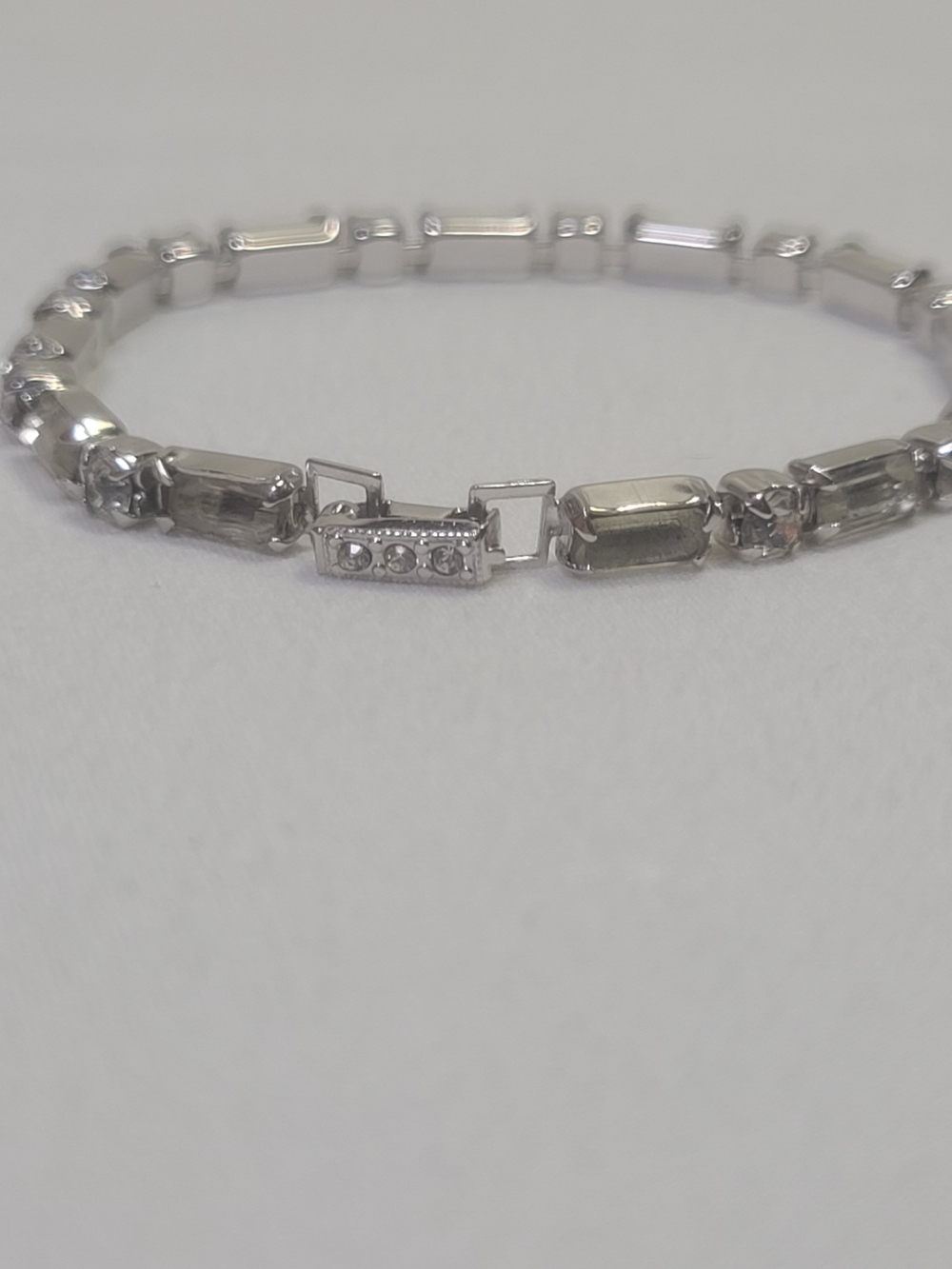 Vintage Signed Kramer Rhinestone Baguette Bracelet